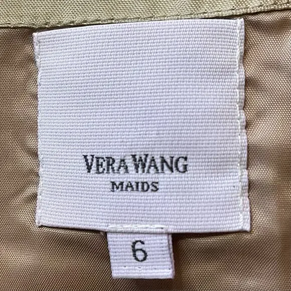VERA WANG MAIDS SATIN COCKTAIL FORMAL DRESS CHAMPAGNE IVORY MEDIUM 6 - Picture 9 of 10